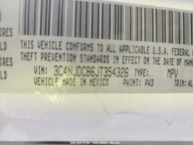 3C4NJDCB6JT354326 Jeep Compass Limited 4x4