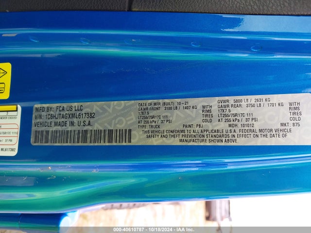 1C6HJTAGXML617382 Jeep Gladiator Willys 4x4