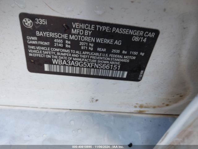 WBA3A9G5XFNS66151 BMW 335i