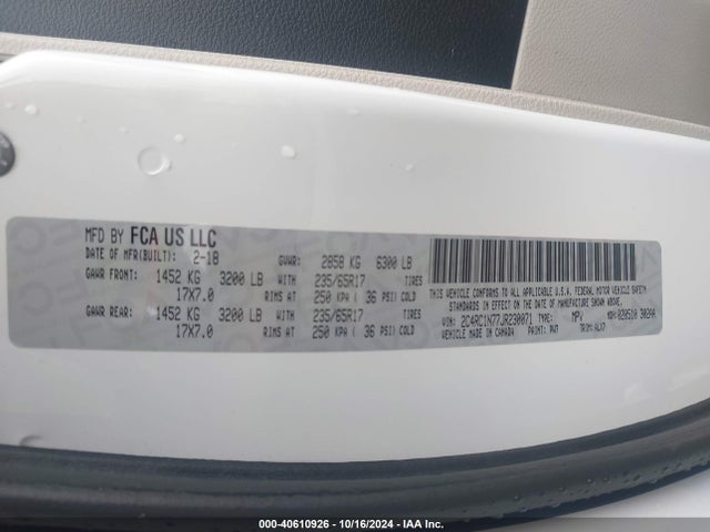 2C4RC1N77JR230071 Chrysler Pacifica Hybrid Limited