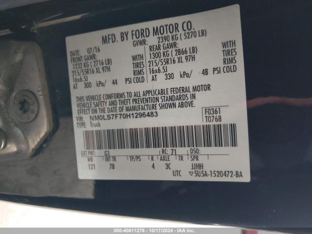 Ford Transit Connect Xlt 2017 NM0LS7F70H1296483 Image 9