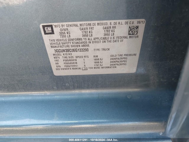 Chevrolet Silverado 1500 2lz 2014 3GCUKSEC0EG122290 Image 9