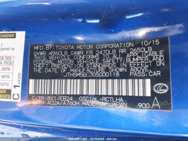 JTHSM5BC3G5000118 Lexus RC 300