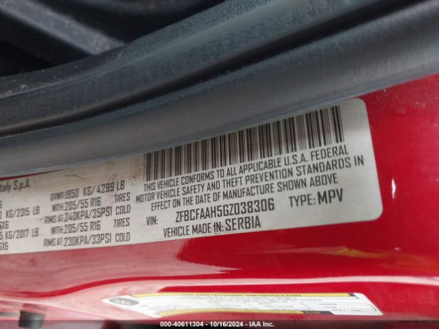 ZFBCFAAH5GZ038306 Fiat 500L POP