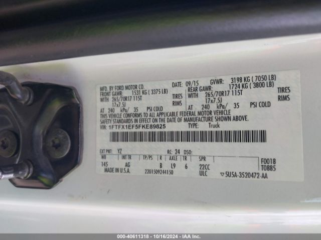 1FTFX1EF5FKE89825 Ford F-150 Xl