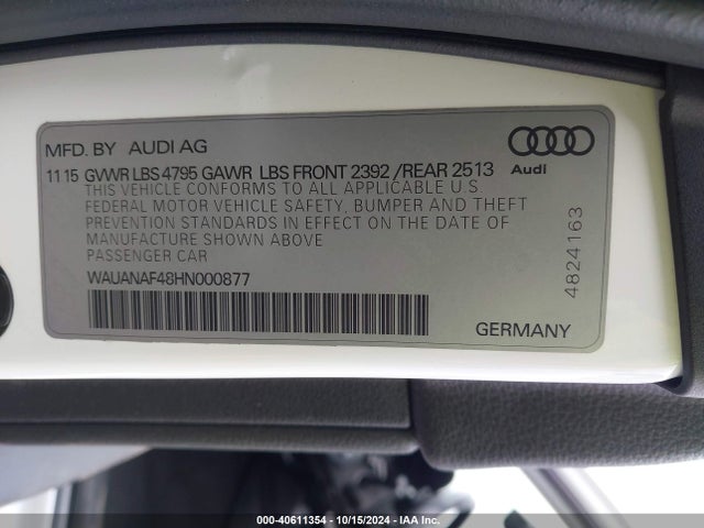 WAUANAF48HN000877 Audi A4 2.0t Premium