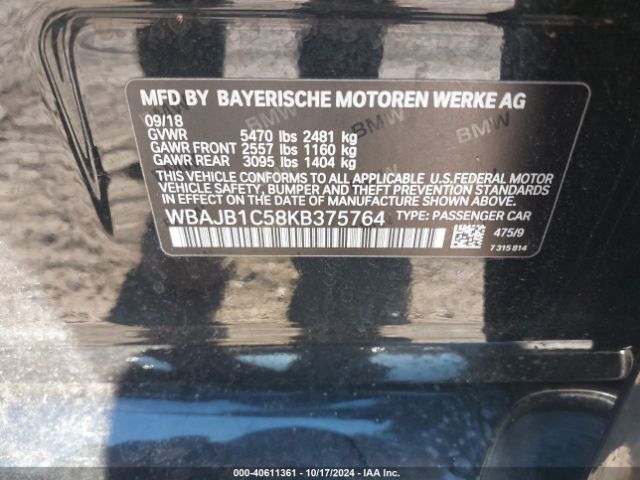 2019 BMW 530E WBAJB1C58KB375764 Photo 8