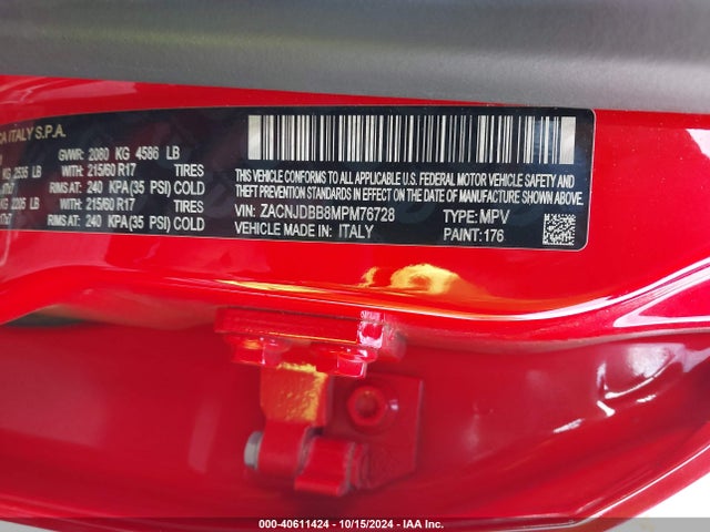 ZACNJDBB8MPM76728 Jeep Renegade Latitude 4x4