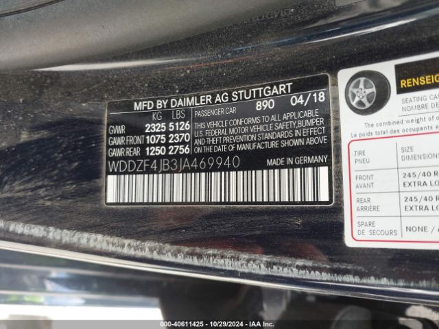 WDDZF4JB3JA469940 Mercedes-Benz E 300