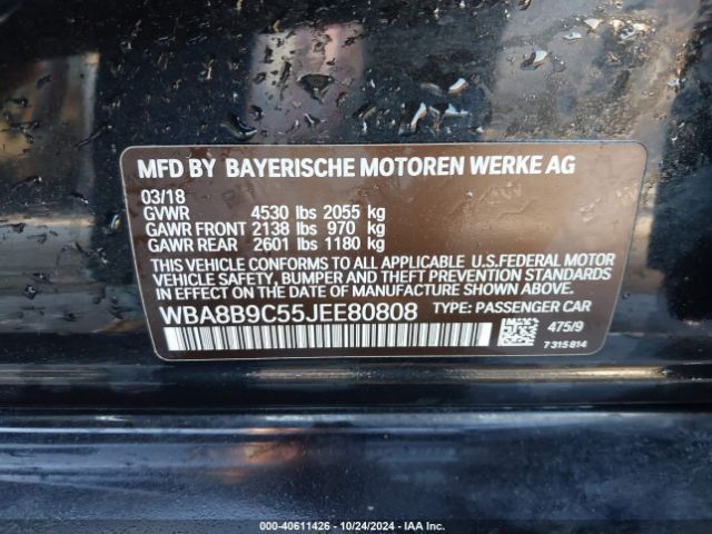 WBA8B9C55JEE80808 BMW 330I