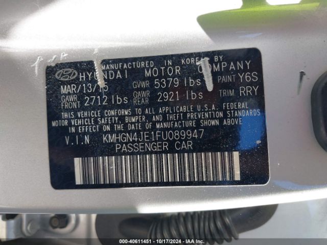 KMHGN4JE1FU089947 Hyundai Genesis 3.8