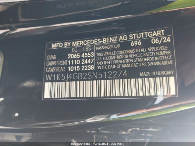 W1K5J4GB2SN512274 Mercedes-Benz Cla 250 Coupe