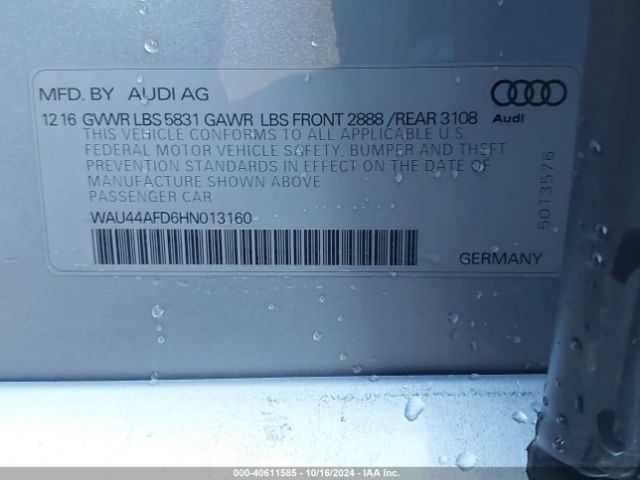 WAU44AFD6HN013160 Audi A8 L 3.0t