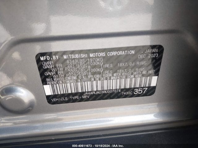 JA4ARUAU3RU007074 Mitsubishi Outlander Sport 2.0 Es