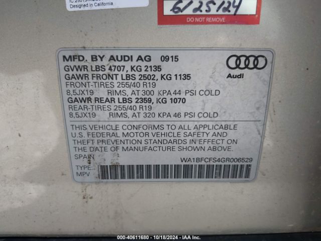 WA1BFCFS4GR006529 Audi Q3 2.0t Premium Plus