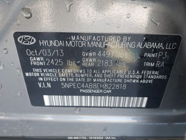 5NPEC4AB8EH822818 Hyundai Sonata Limited 2.0t
