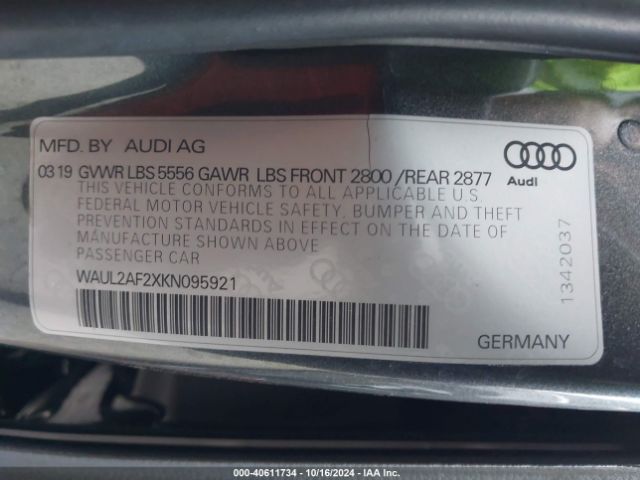 WAUL2AF2XKN095921 Audi A6 55 Premium