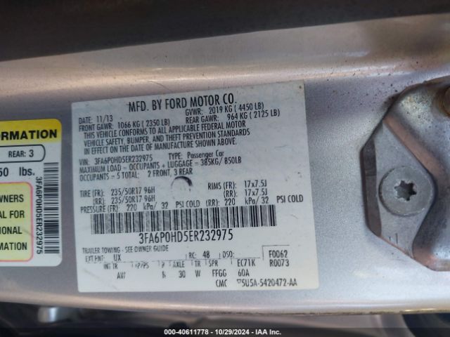 3FA6P0HD5ER232975 Ford FUSION SE