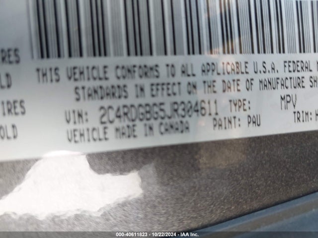 Dodge Grand Caravan Se 2018 2C4RDGBG5JR304611 Image 9
