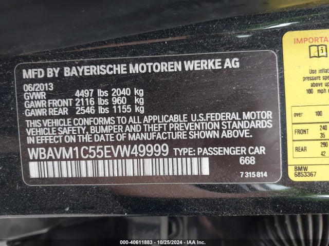 WBAVM1C55EVW49999 BMW X1 Sdrive28i