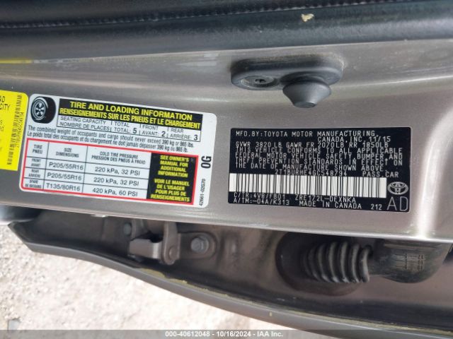 2T1BURHE4GC548794 Toyota COROLLA LE