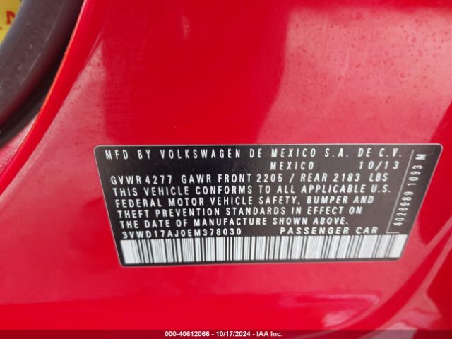 3VWD17AJ0EM378030 Volkswagen Jetta 1.8t Se