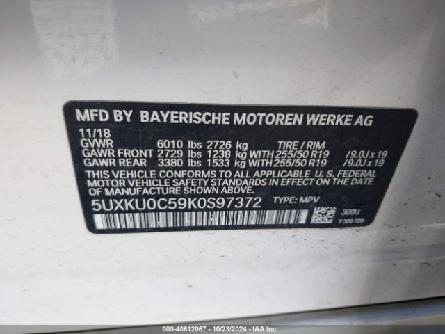 5UXKU0C59K0S97372 BMW X6 Sdrive35i