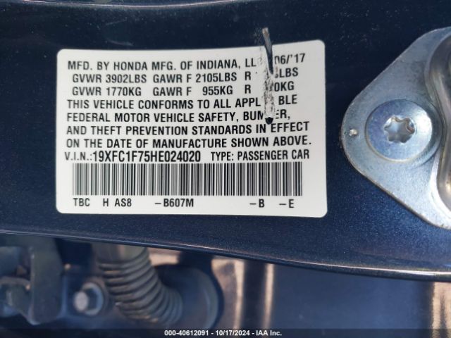 19XFC1F75HE024020 Honda Civic Ex-l