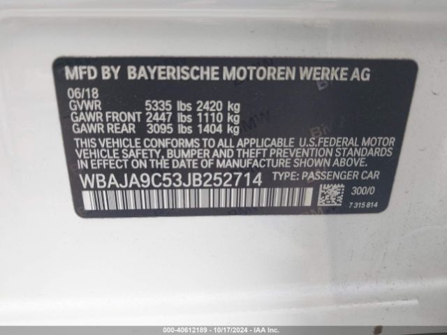 WBAJA9C53JB252714 BMW 530e Iperformance