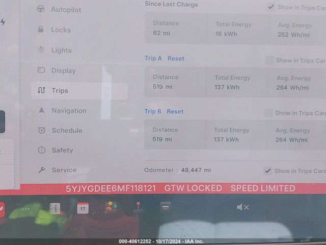 5YJYGDEE6MF118121 Tesla Model Y Long Range Dual Motor All-wheel Drive