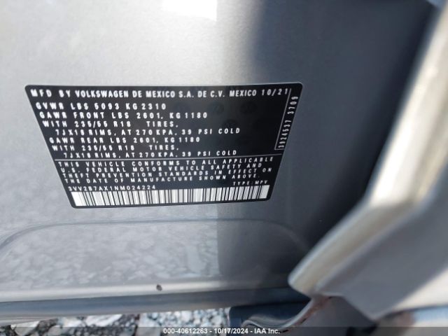 3VV2B7AX1NM024224 Volkswagen Tiguan 2.0t Se