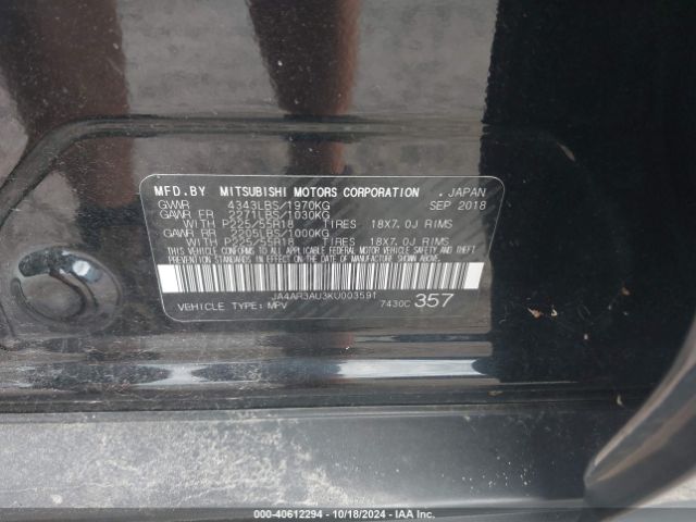 JA4AR3AU3KU003591 Mitsubishi Outlander Sport 2.0 Es