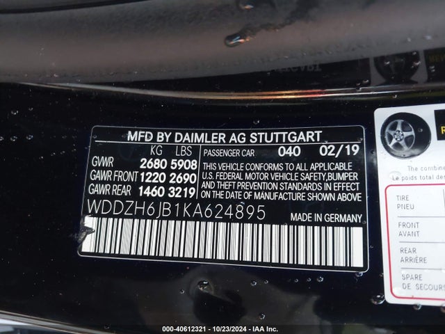 WDDZH6JB1KA624895 Mercedes-Benz E 450 4matic