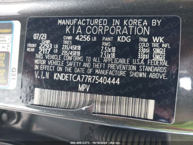 KNDETCA77R7540444 KIA Seltos Sx Turbo
