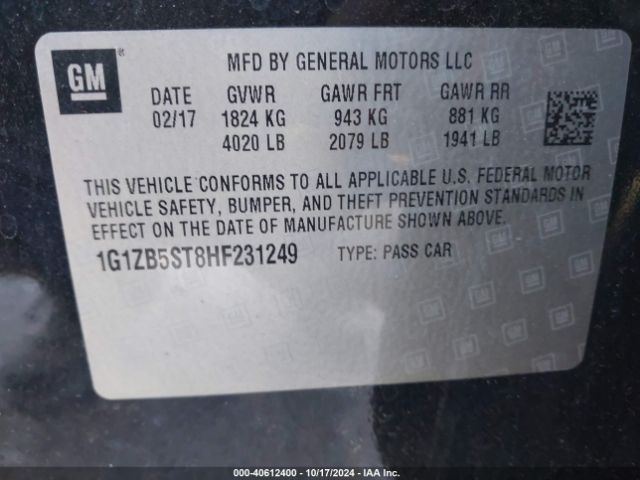 1G1ZB5ST8HF231249 Chevrolet MALIBU LS