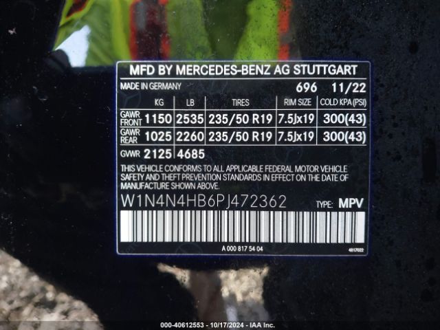 W1N4N4HB6PJ472362 Mercedes-Benz Gla 250 4matic