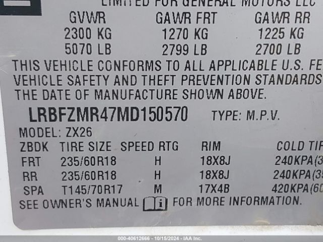 LRBFZMR47MD150570 Buick Envision Awd Preferred