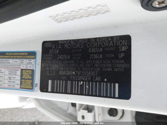 KNAGM4A7XF5558307 KIA Optima Lx