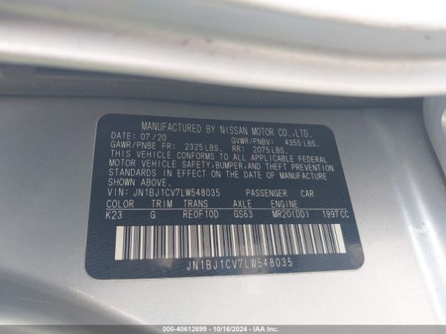 JN1BJ1CV7LW548035 Nissan Rogue Sport S Fwd Xtronic Cvt