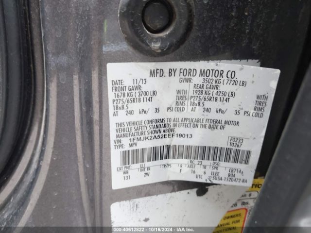 1FMJK2A52EEF19013 Ford Expedition El Limited
