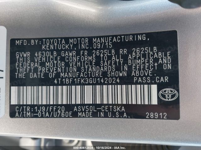 4T1BF1FK3GU142024 Toyota CAMRY SE