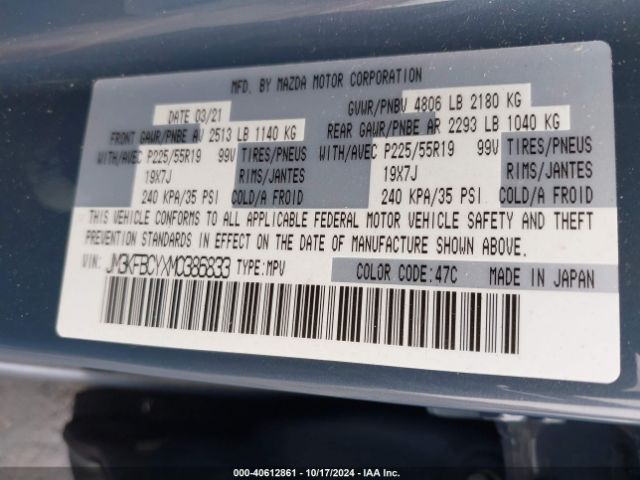JM3KFBCYXM0386833 Mazda Cx-5 Carbon Edition Turbo
