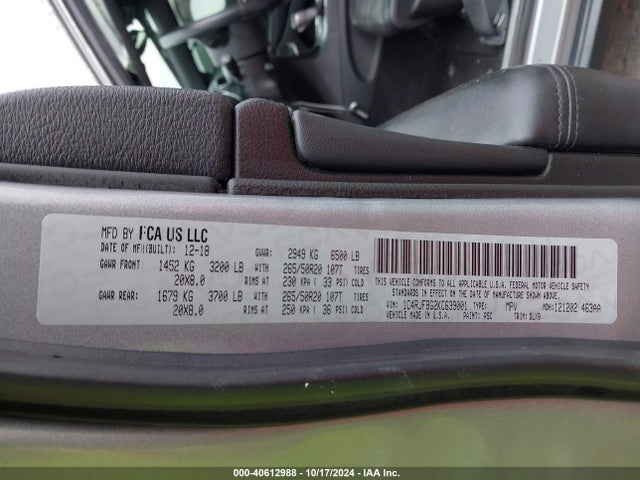 1C4RJFBG2KC639001 Jeep Grand Cherokee Limited 4x4
