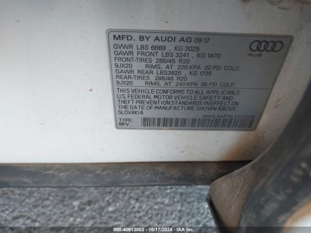 WA1LAAF78JD012826 Audi Q7 3.0t Premium