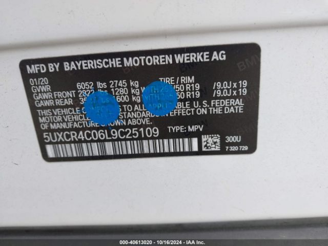 5UXCR4C06L9C25109 BMW X5 Sdrive40i
