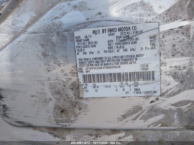 Ford EDGE SE 2015 2FMTK3G81FBB55566 Image 9