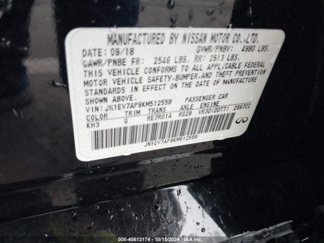 JN1EV7AP9KM512558 Infiniti Q50 3.0t Luxe