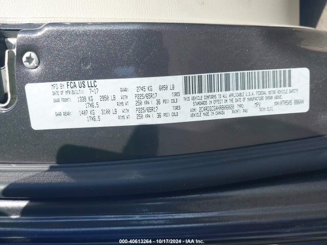 Dodge Grand Caravan Sxt 2017 2C4RDGCG4HR806020 Image 9