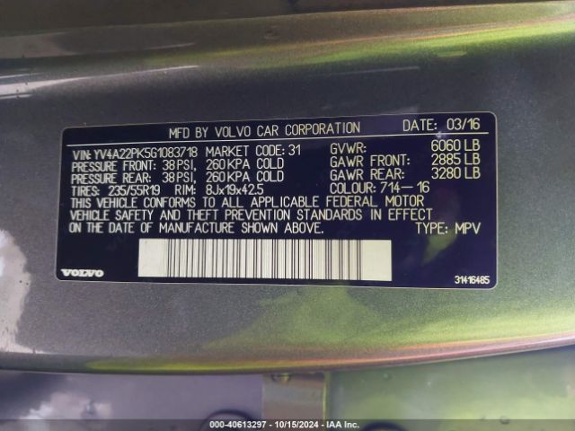 YV4A22PK5G1083718 Volvo Xc90 T6 Momentum