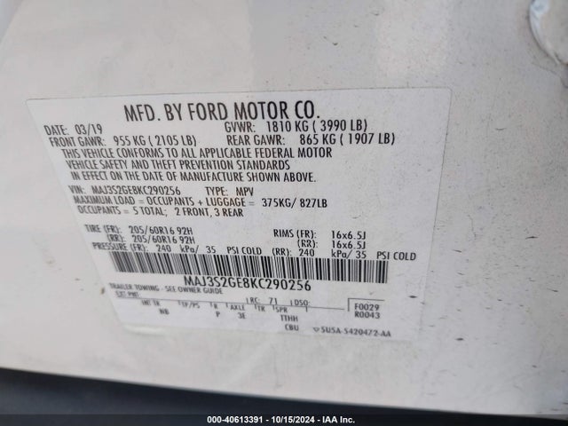 Ford Ecosport Se 2019 MAJ3S2GE8KC290256 Image 9